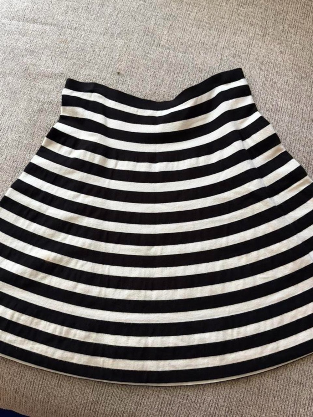 Polo by Ralph Lauren Black & White Striped Skater Circle Skirt
